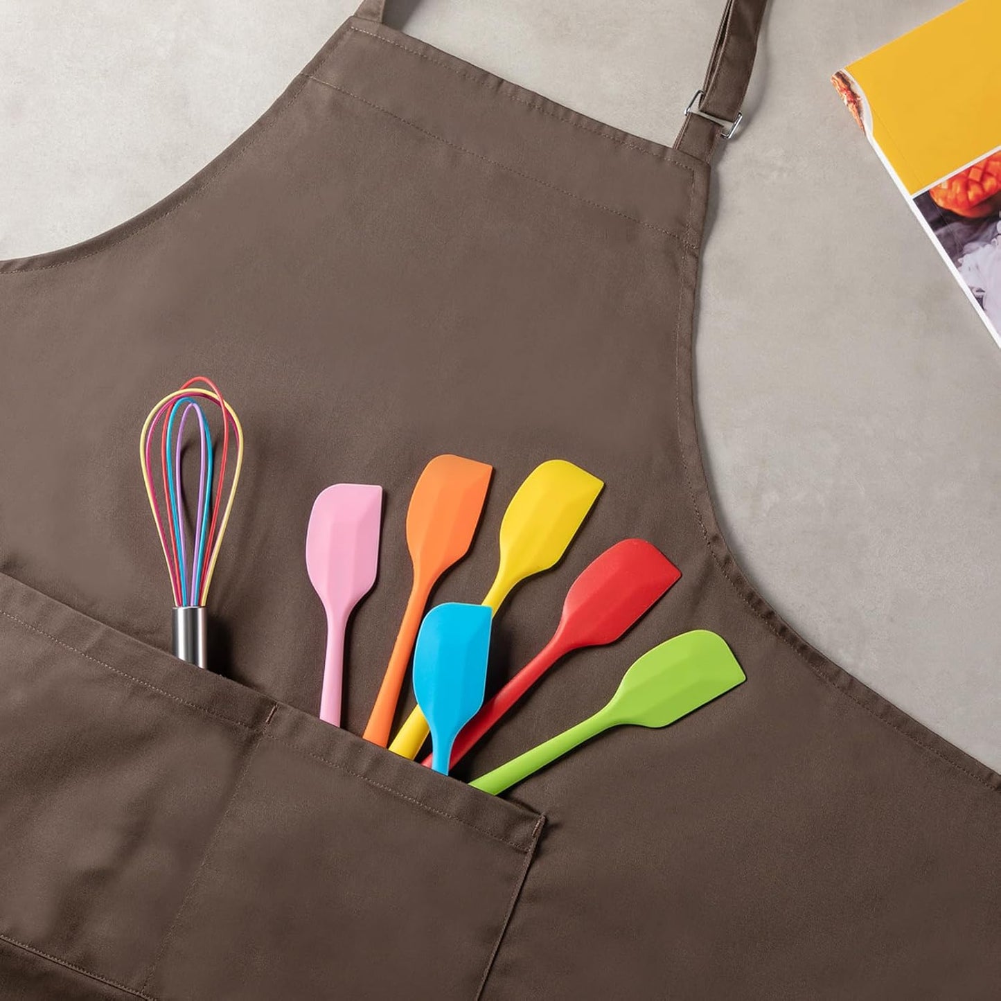 Baderke 48 Pcs Small Silicone Spatula and Whisks Set Bulk for Cooking Mini Whisk Spatula Non Stick Flexible Kitchen Mixing BakingTool Cookware for Cooking Party Favor Gift Supplies (8 Inch)