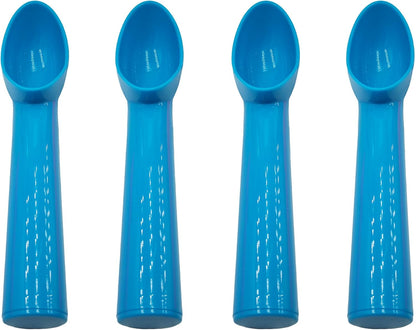 4pcs Plastic Ice Cream Scoop Nonstick Melon Baller Spoon for Ice Cream, Fruits, Yogurt, Sorbet, and Melon Balls(Orange)