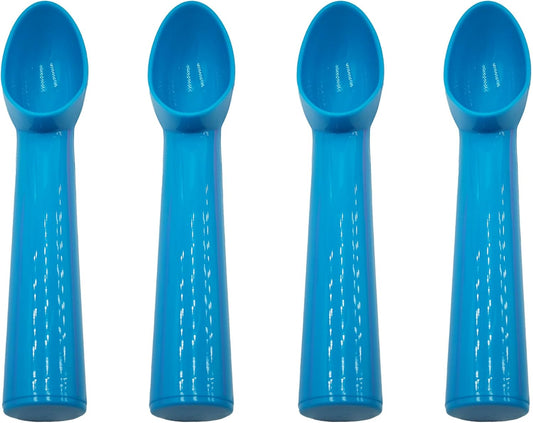 4pcs Plastic Ice Cream Scoop Nonstick Melon Baller Spoon for Ice Cream, Fruits, Yogurt, Sorbet, and Melon Balls(Orange)