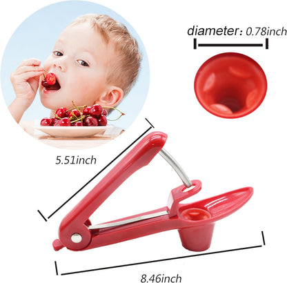 Cherry Pitter Tool, Core Remover, Olive Pitter Remover, Portable Stoner Corer Tool, Heavy-Duty Cherry Seed Remover with Lock Design, Fruit Core Remove Tool for Making Cherry Jam/Cake/Ice Cream (Red)