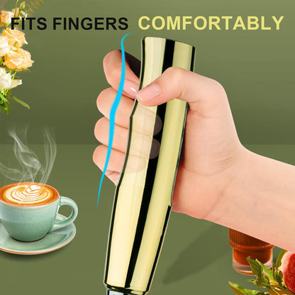 YUSWKO Black Handheld Milk Frother Wand for Coffee, Rechargeable Electric Whisk with 3 Heads 3 Speeds Drink Mixer Coffee Frother For Latte, Cappuccino, Hot Chocolate, Egg