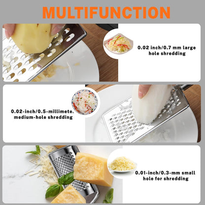 ASTIMESA Different Hole Sizes Cheese Grater and Ginger Grater Set, Zester Grater, Small Handheld Cheese Shredder for Kitchen Vegetable Food Fruit Chocolate (3 PCS)