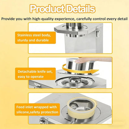 Electric Fresh Corn Stripper, 40W Stainless Steel Corn Cob Thresher, 6.5cm Feed Inlet, Removable Blade, Quick Kernel Removal for Fresh and Cooked Corns, Commercial Use