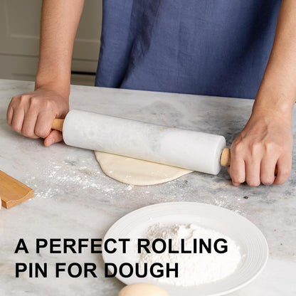 Koville Indian Green Marble Rolling Pin, Non-Stick Stone Dough Roller, 18 Inch Rolling Pin for Baking,Pasta, Dumpling, Ravioli, Fondant,Pie Crust, Kitchen Baking Pastry Tools, Kitchen Essential