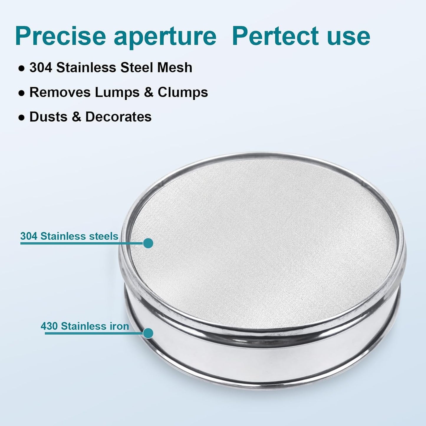 304 Stainless Steel Mesh Lab Sieve, 10 Mesh (2mm) Aperture Test Sieve, 7.9Inch(20cm) Diameter Economy Standard Analysis Sample Test Sieves for Industrial Laboratory Homes - Colors B