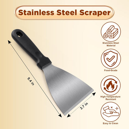 Bench Scraper,Dough Scraper,Premium Stainless Steel Dough Cutter with Measuring Scale,Multi- Purpose Food Scraper for Pastry,Cake,Pizza,Bread,Cooking