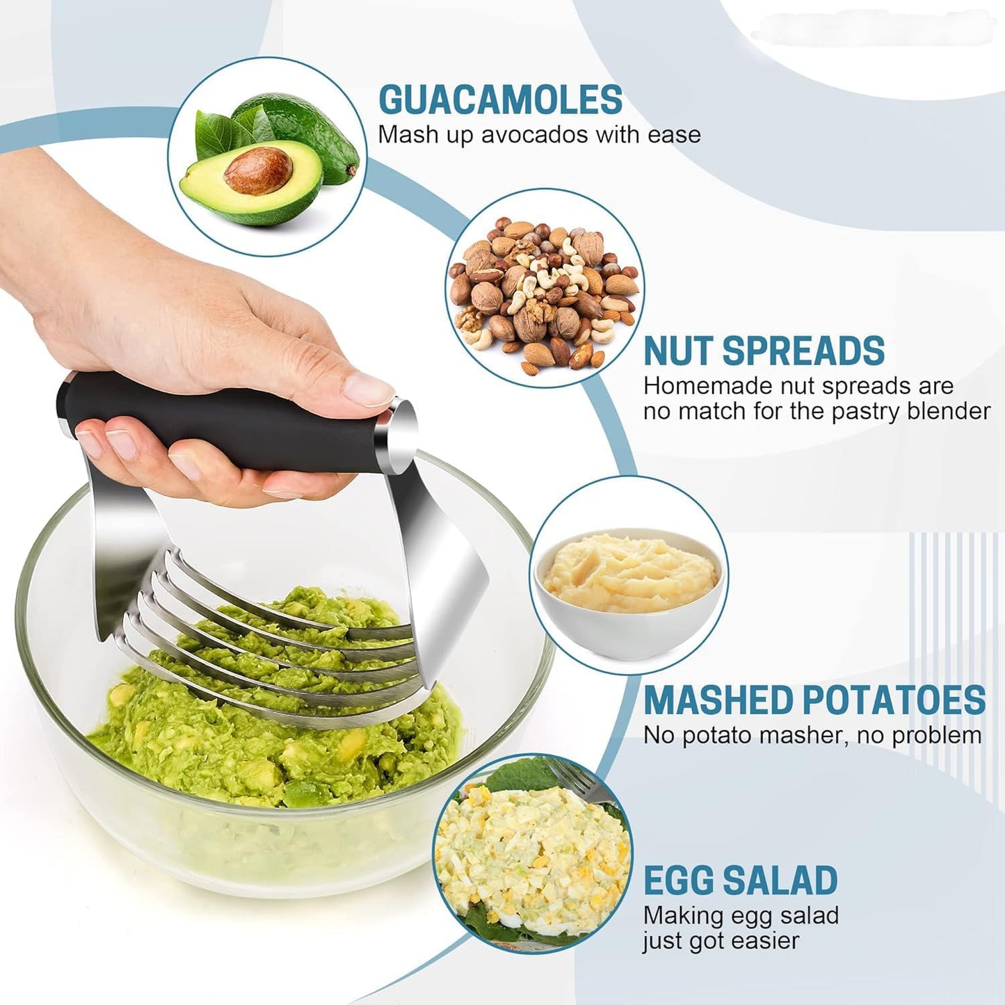 Dough Blender Heavy Duty Pastry Cutter Stainless Steel Butter Cutter Professional Baking Tool For Mixing Flour Butter