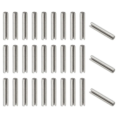 PATIKIL Slotted Spring Pin, 50 Pcs 1/8" x 3/4" (3.2mm x 20mm) 304 Stainless Steel Split Roll Pins Spring Dowel for Home Improvement Automotive Machine Repair, Silver - Colors B