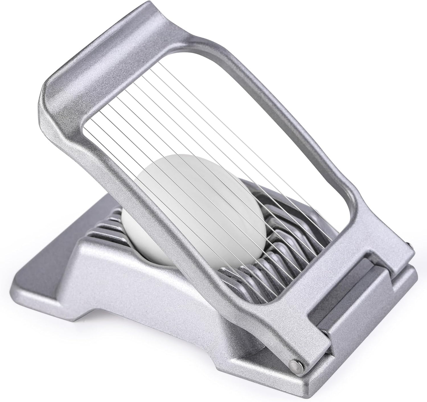 Egg Slicer for Hard Boiled Eggs, Stainless Steel Wire, Multipurpose Heavy Duty Aluminium Egg Cutter for Egg, Salads, Sandwiches, Strawberries, Mushrooms, Soft Cheese, Red