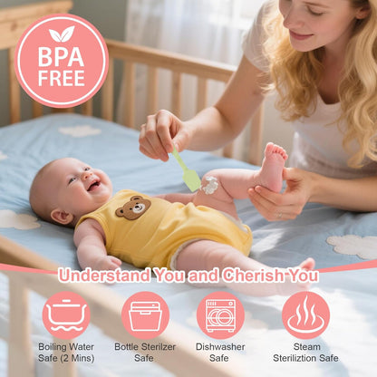 4-Pack Diaper Cream Spatula with Travel Case, Soft Baby Butt Spatula – Silicone Butt Paste Spatula, Convenient Diaper Spatula, Ideal Baby Shower Gift