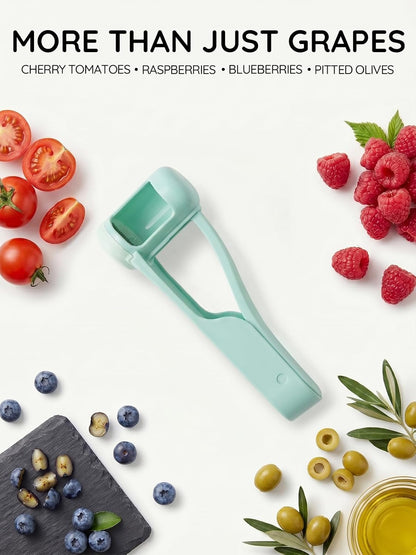 Homnoble Grape Cutter for Toddlers & Baby - Stainless Steel Grape & Cherry Tomato Slicer for Kids Lunch Box - Portable Small Fruit Quarterer Tool, Prep for Salad & Healthy Snacks