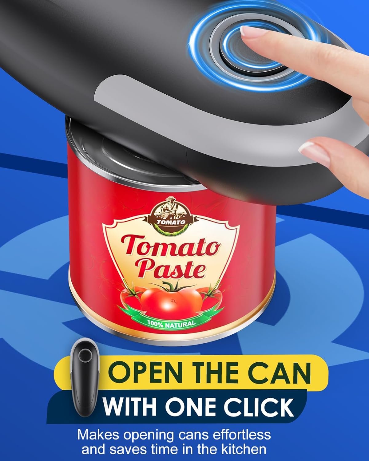 Electric Can Opener, Food Safe Automatic Can Opener with Smooth Edge, Hand Held Battery Open Your Cans with A Simple Press of Button, Can Opener Electric Kitchen Gifts for Seniors, Arthritis and Chef