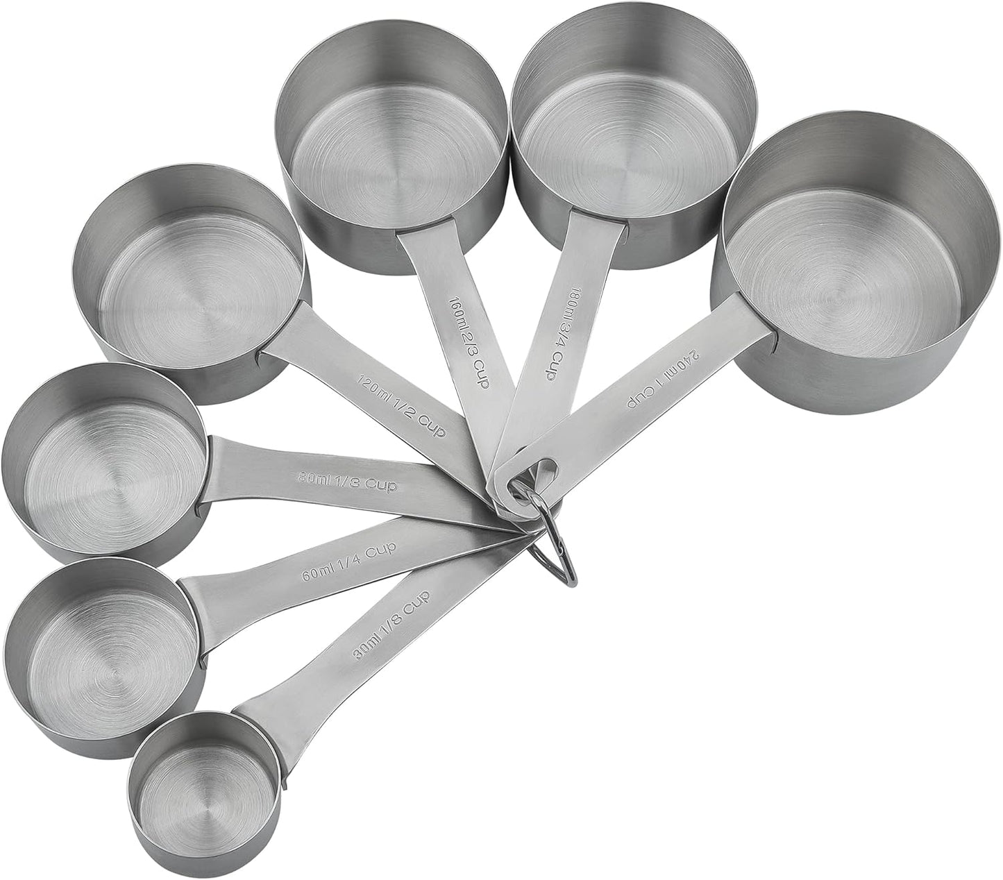 Smithcraft Measuring Cups and Spoons Set 15, Metric & US 18/8 Stainless Steel Measuring Cups and Spoons Set for Baking & Kitchen, 6 Measure Cups & 7 Spoons Leveler & Measure Equivalents for Dry&Liquid