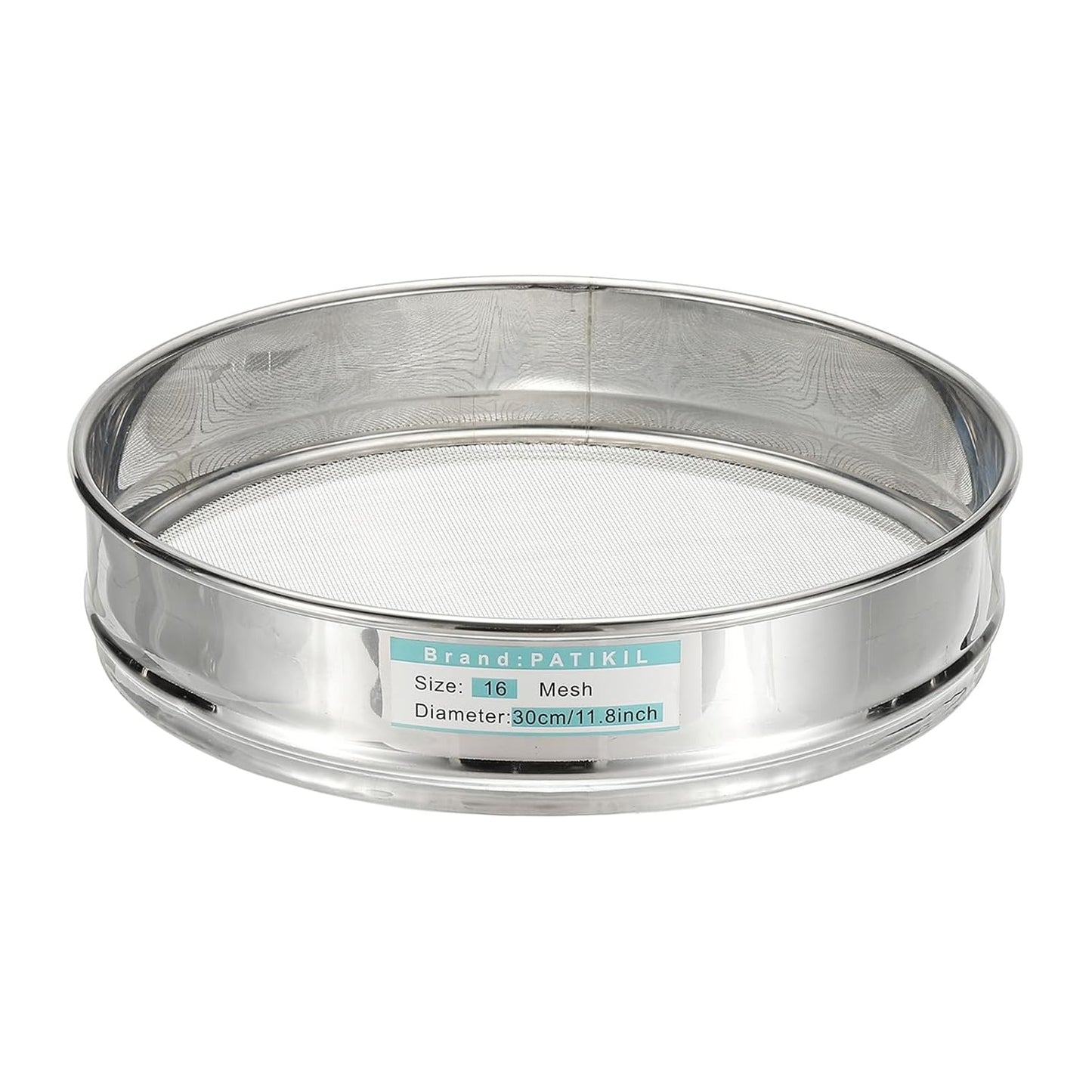 PATIKIL 10 Mesh(2mm) Lab Sieve, 11.8"(30cm) Diameter Sifting Screen 304 Stainless Steel Wire Cloth Fine Mesh Sieve for Industrial Laboratory Home Soil Sifter Dry Sift Screens Hash