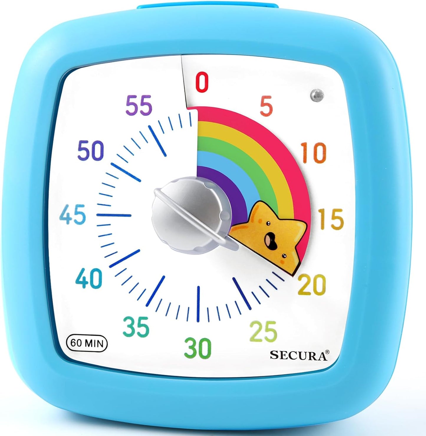 Secura 60-Minute Visual Timer, Silent Study Timer for Kids and Adults, Time Clocks, Time Management Countdown Timer for Teaching (Navy Blue & Navy Blue)