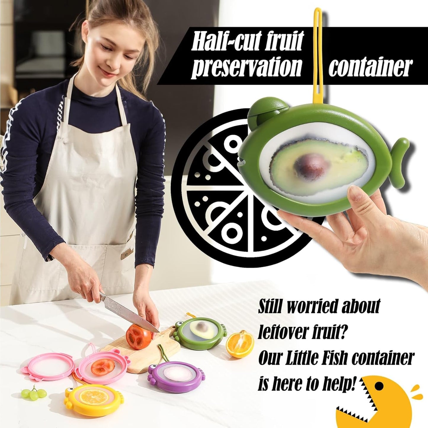 4-Piece Airtight Food Storage Containers Set – Avocado Saver, Onion Keeper, Silicone Kitchen Organizers for Fridge, Reusable & Leak-Proof to Lock in Freshness
