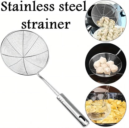 1PCS Skimmer Slotted Spoon, Stainless Steel Kitchen Filter Spoon, Kitchen Cooking Skimmer Colander