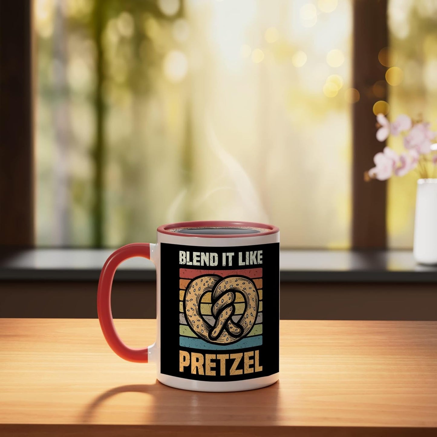 Pretzels Lover Design Pastry Blend It Like Pretzel Ceramic Mug, White
