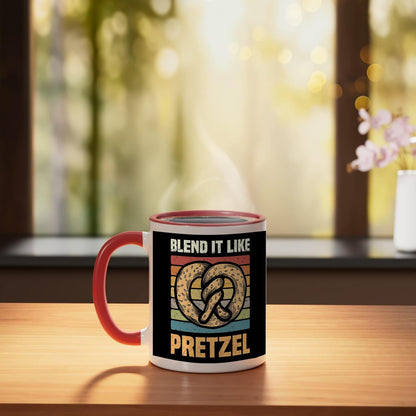 Pretzels Lover Design Pastry Blend It Like Pretzel Ceramic Mug, White