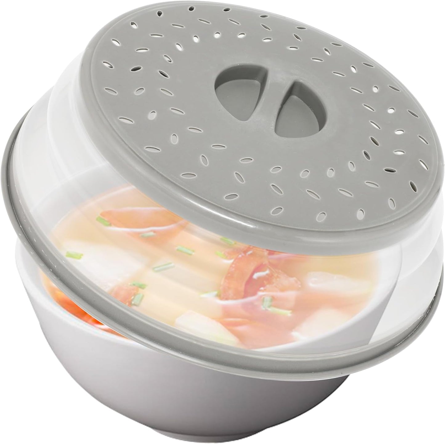 3 Pack Collapsible Microwave Food Covers, Splatter Guard,Vented Microwave Lid for Food, BPA free TPR, Dishwasher safe,Gray，Large, Medium, Small