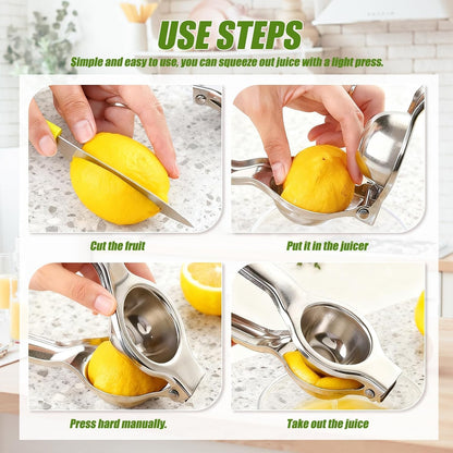 Stainless Steel Manual Juicer Citrus, Lemon Squeezer, Fruit Juicer Lime Press Metal, Professional Hand Juicer Kitchen Tool Bar Juicer for Bartender Accessories
