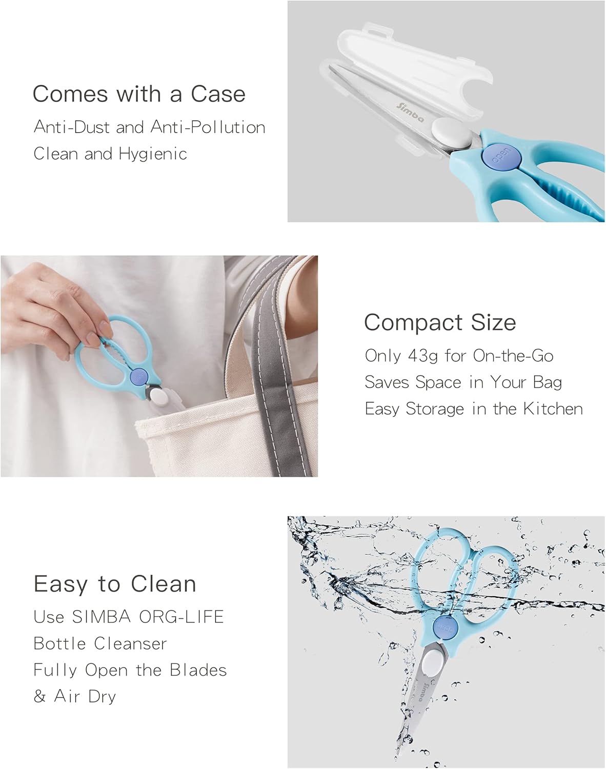 Simba Premium Portable Safety Food Scissors (Blue)