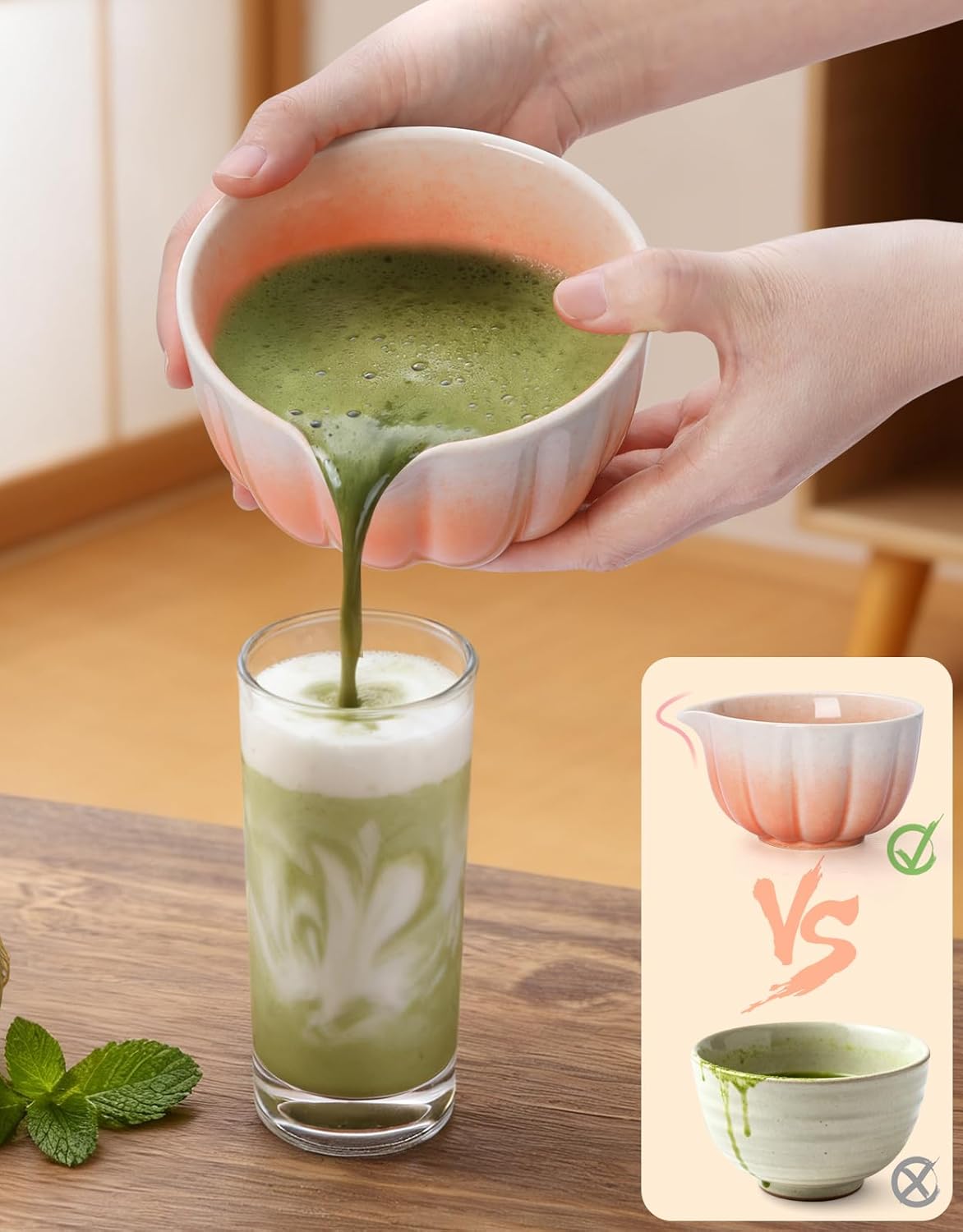 Matcha Whisk Set, 7 Pcs, Matcha Kit Includes Matcha Bowl, Matcha Whisk and Holder, Bamboo Scoop, Spoon, Sifter and Tea Towel, Matcha Set, Gift for Matcha Lovers & Beginners (Pink)