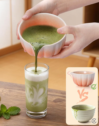 Matcha Whisk Set, 7 Pcs, Matcha Kit Includes Matcha Bowl, Matcha Whisk and Holder, Bamboo Scoop, Spoon, Sifter and Tea Towel, Matcha Set, Gift for Matcha Lovers & Beginners (Pink)