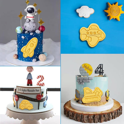 Animal Cookie Cutters With Plunger Stamps Set,8 Piece 3D Animal Embossing Cutters For Biscuit Fondant Cheese Baking Molds
