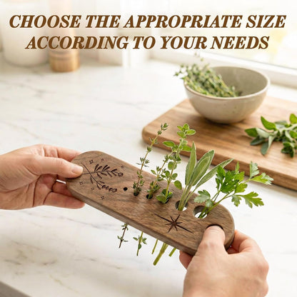 Herb Stripper with 7-Hole Leaf Separator & Black Walnut Chopper, Herb Prep Tool for Kale, Chard, Collard Greens, Rosemary, Mint and Thyme