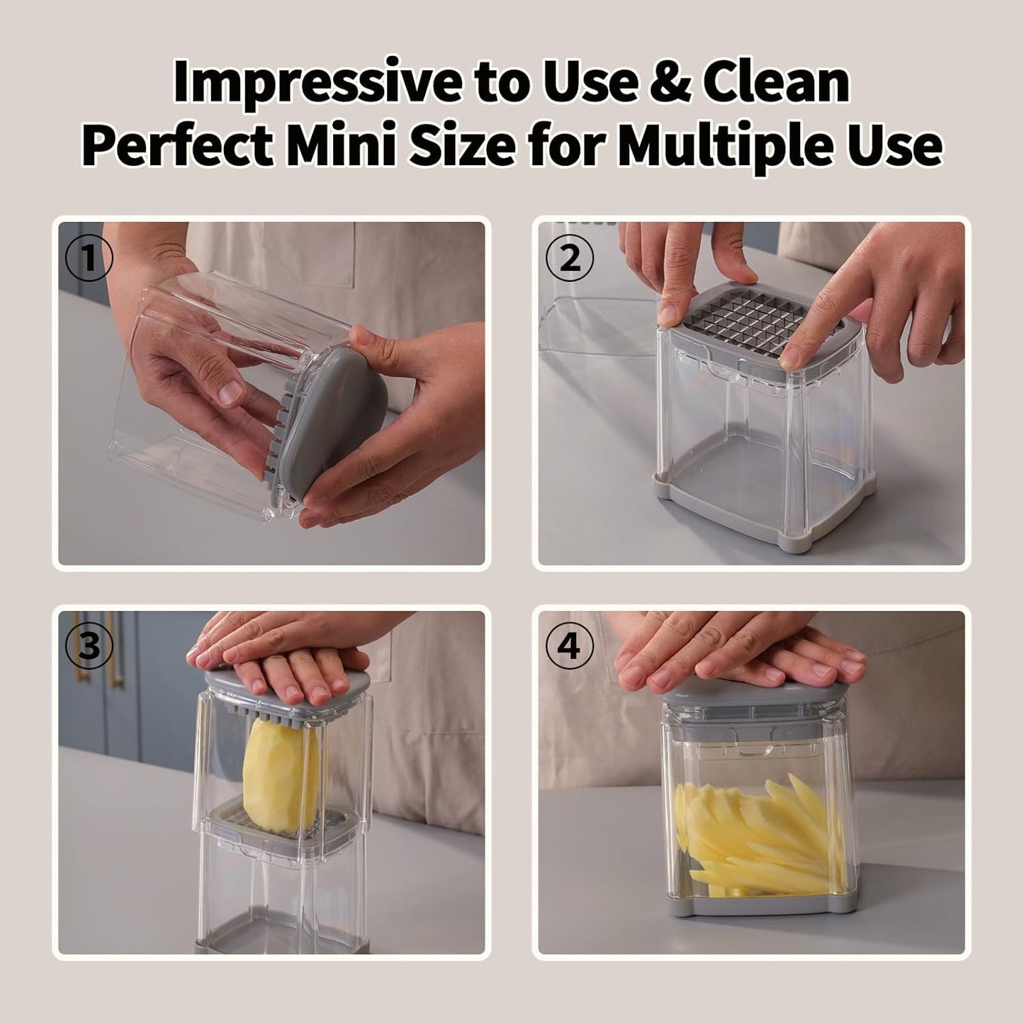 French Fry Cutter, Solucky Potato Onion Cutter, Professional Homestyle Vegetable Chopper Dicer, Great for Potatoes Carrots Cucumbers Zucchini Peppers 3/8 inch Blade(Only 1 Blade)