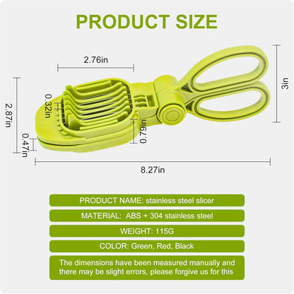 Fruit Slicer, Strawberry, Banana, Kiwi Cutter, Egg Slicer for Hard Boiled Eggs, for Fruit Sausages, Cucumbers, Mushroom Cutter, Rapid & Safe Slicing Kitchen Gadgets (Red)