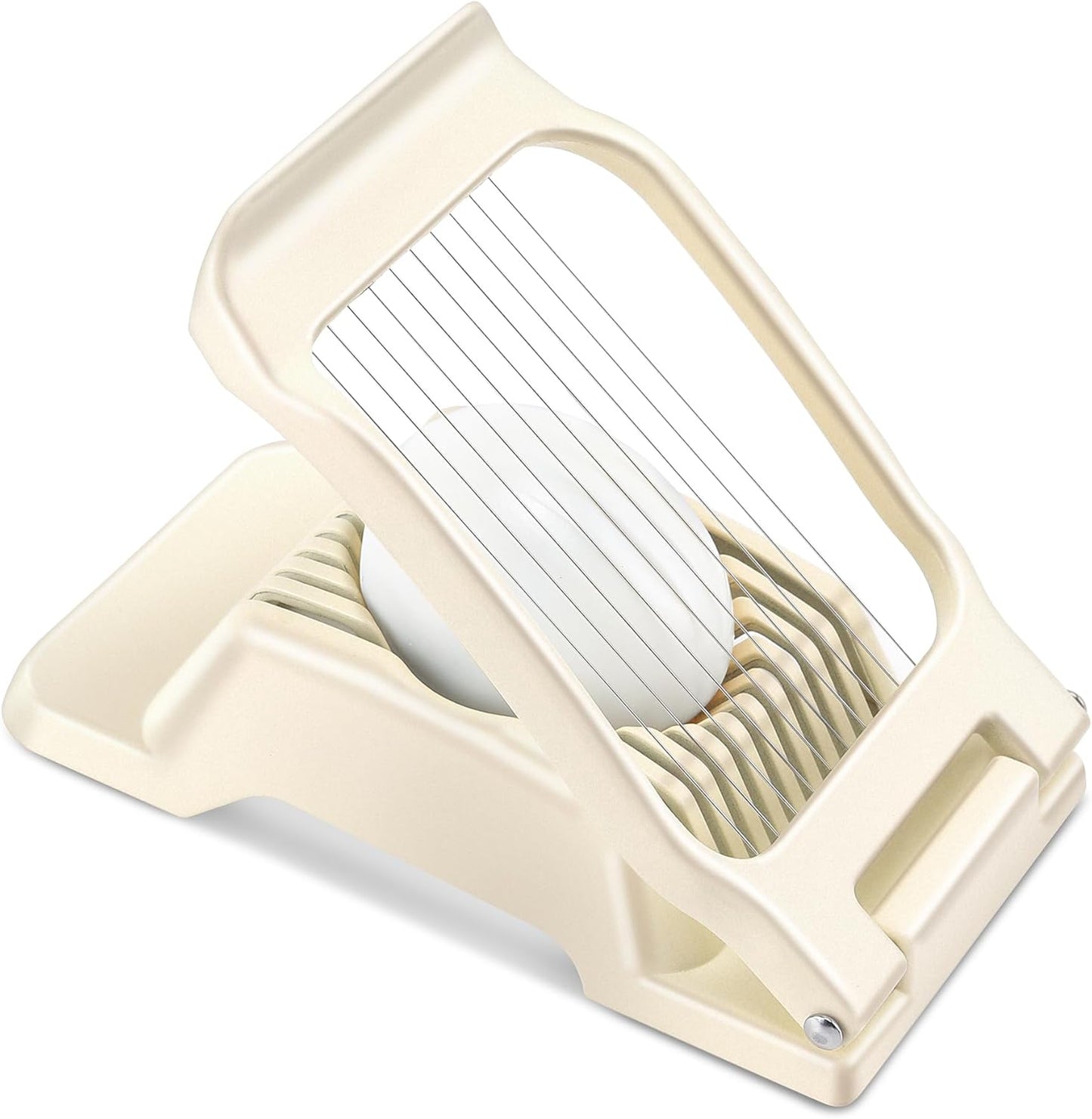 Egg Slicer for Hard Boiled Eggs, Stainless Steel Wire, Multipurpose Heavy Duty Aluminium Egg Cutter for Egg, Salads, Sandwiches, Strawberries, Mushrooms, Soft Cheese, Red