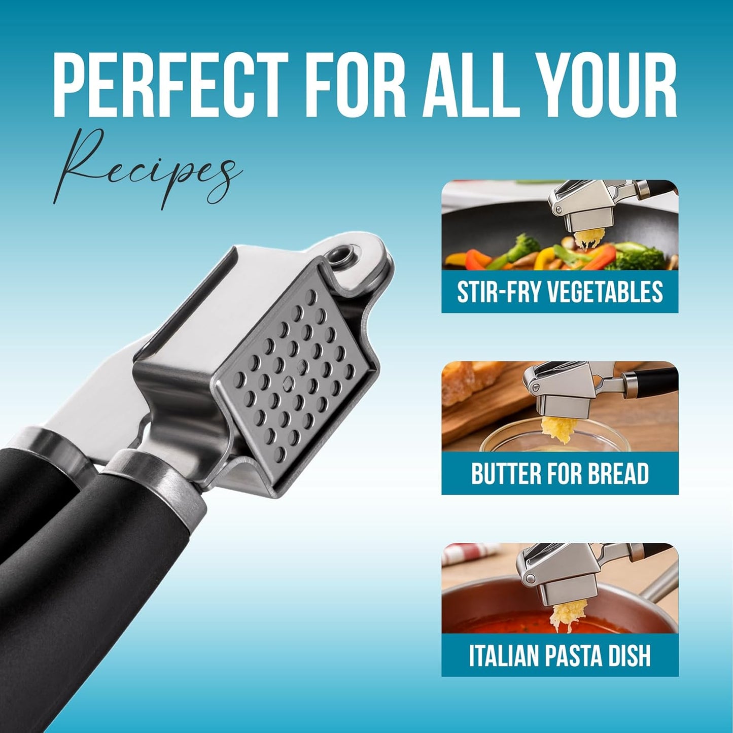Creative Kitchen Garlic Press, Manual Kitchen Tool, 22.5 cm