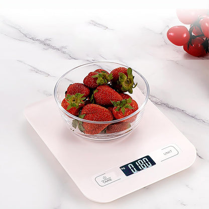 Digital Shipping Scale,Stainless Steel Panel, Accurate Portable Postal Scale for Packages, Small Business,Kitchen, Food, Handmade, Liquids, and Boutique (Rose Gold Battery(5kg/1g))