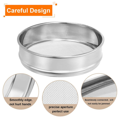 PATIKIL 10 Mesh Lab Sieve, 8" Diameter Test Sieve 304 Stainless Steel Wire Cloth (2mm) for Industrial Laboratory