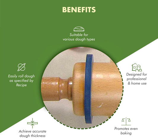 Regency Wraps Evendough Bands, Rolling Pin Rings for Rolling Dough to Precise Thickness for Pizza, Pies, Pastries, Pasta, Set of 4 sizes, Pack of 1