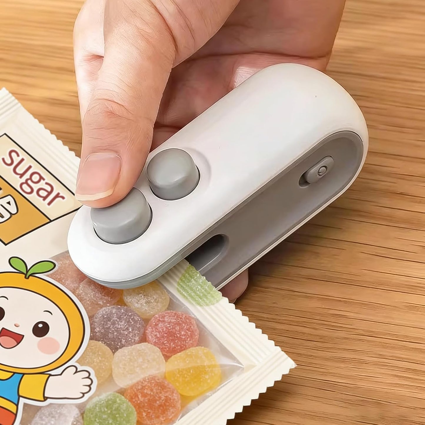 Mini Bag Sealer, 2 in 1 Heat Sealers with Cutter, Portable Handheld Chip Bag Sealers, Rechargeable Vacuum Sealers for Snacks & Food Storage