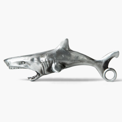 Shark Bottle Opener for Men – Funny Great White Shark Metal Beer Cap Tool – Novelty Coastal Beach Ocean Gift for Father's Day, Christmas Stocking Stuffer, Birthday, Groomsmen – 3.65" x 1.93"