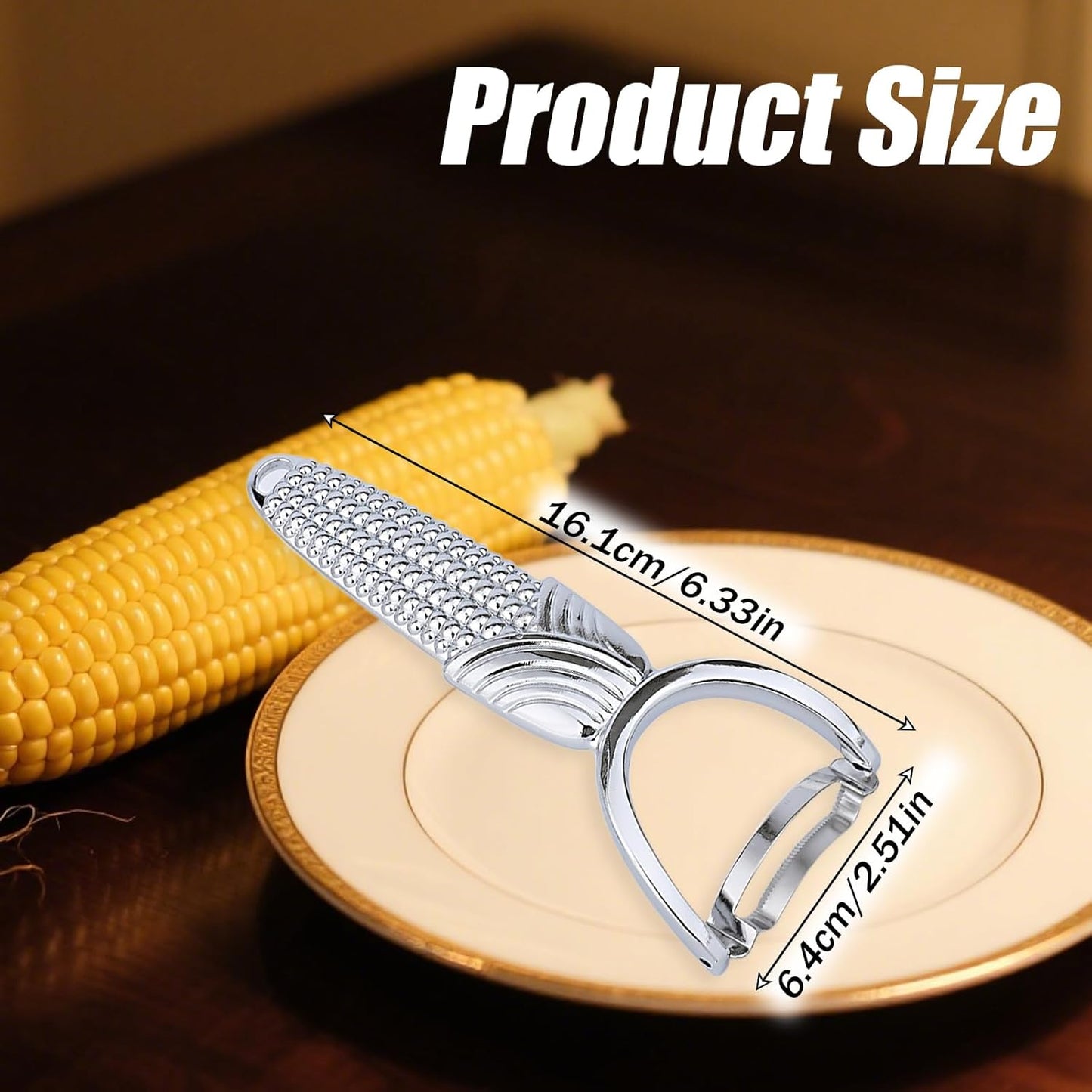 Corn Peeler, Aluminum Alloy Corn Stripper Tool with Non-Slip Handle Cob Stripper & Cutter for Kitchen Soups Salads Desserts
