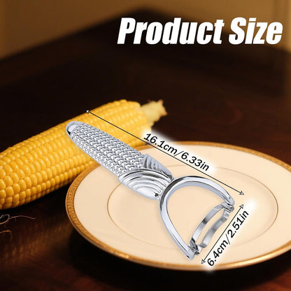 Corn Peeler, Aluminum Alloy Corn Stripper Tool with Non-Slip Handle Cob Stripper & Cutter for Kitchen Soups Salads Desserts