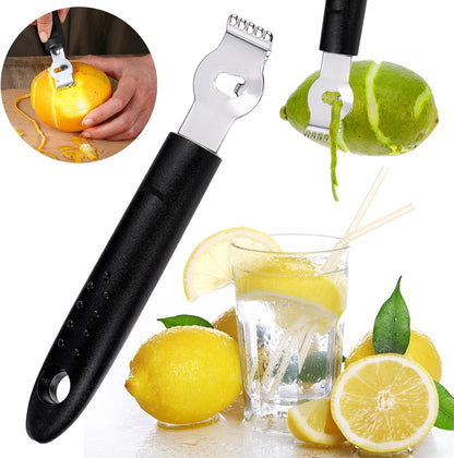 Ouligay Lemon Zester, Channel Knife, Peeler, Stainless Steel Bartender Accessories for Cocktail Garnish, Citrus Orange and Lemon Peeler - Bar Accessories for Home