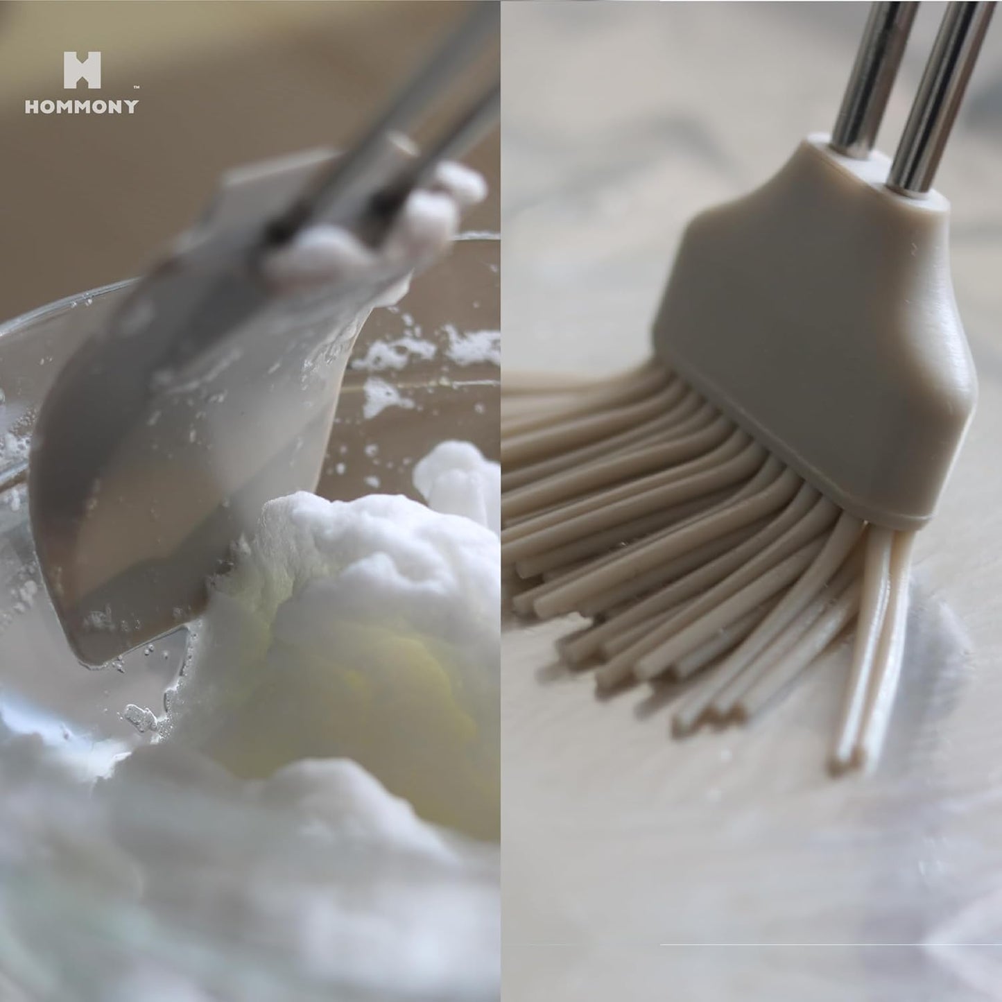 Rotary Egg Beater 12", Stainless Steel Baking Set with Silicone Spatula and Basting Pastry Brush