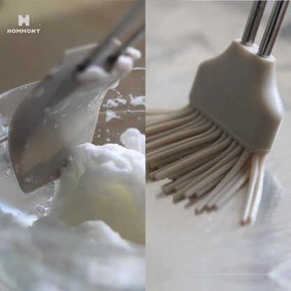 Rotary Egg Beater 12", Stainless Steel Baking Set with Silicone Spatula and Basting Pastry Brush