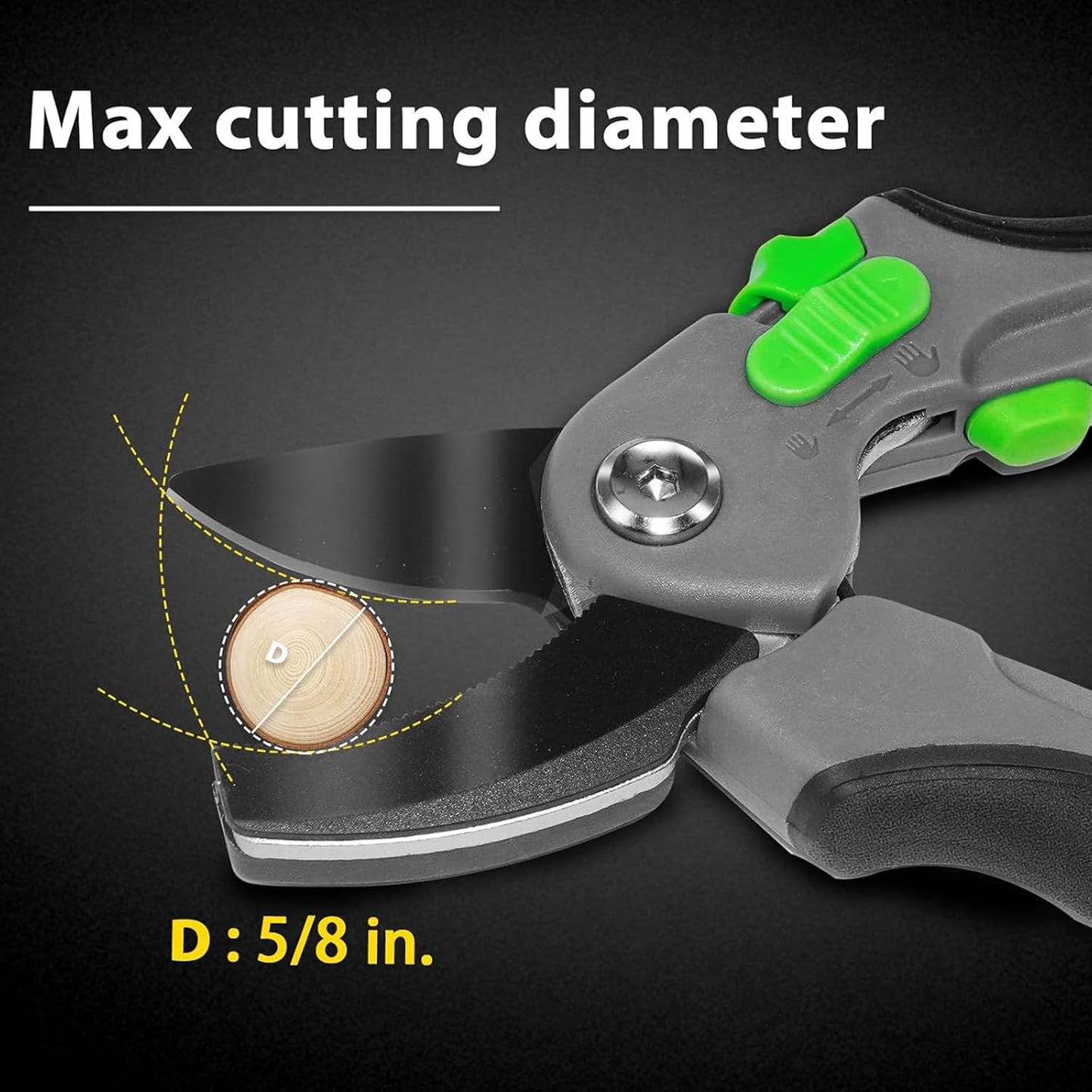 Garden Shears, Sharp Pruners for Gardening with Locking Mechanism, Ideal for Trimming, Harvesting
