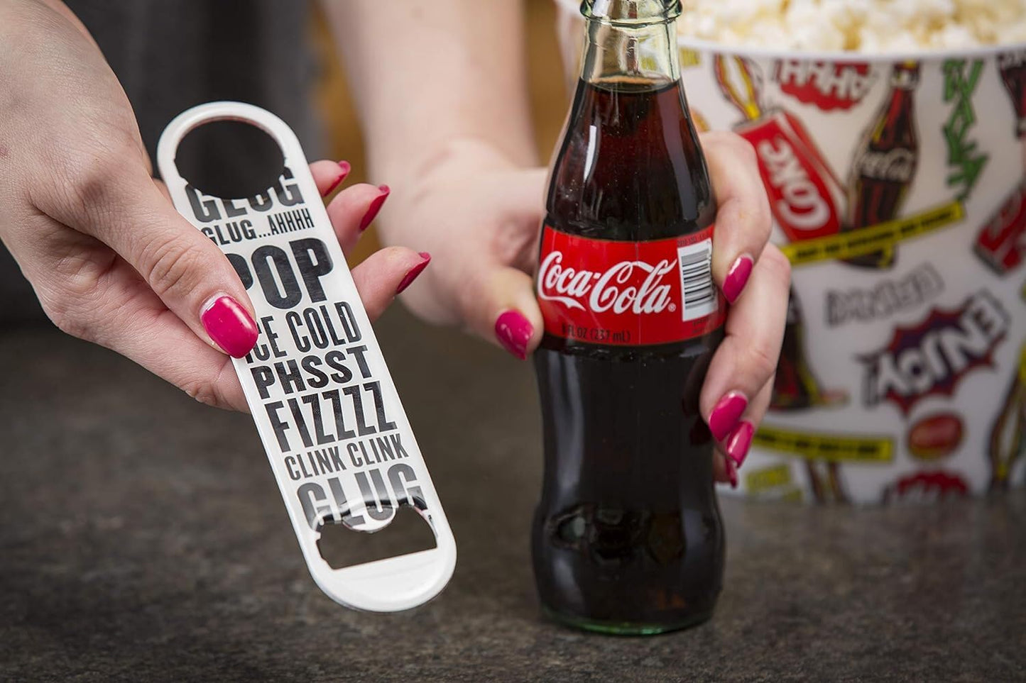 Tablecraft Stainless Steel Coca-Cola Bottle Opener Fridge Magnet, Red