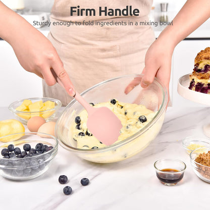 Heat Resistant Silicone Large Spatula: U-Taste 600ºF High Heat Flexible 11.38in Silicon Mixing Stirring Cooking Scraping Baking Bowl Scraper Seamless Spreader for Kitchen Nonstick Cookware (Aqua Sky)