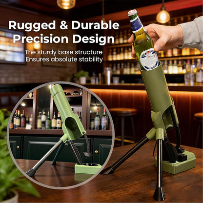 Mortar Bottle Opener, 51mm Beer Bottle Mortar Opener, Heavy-Duty Tactical Cap Launcher, Funny Hands-Free Push Down Bottles Cap Launcher, Home Party Bar Desk Decor
