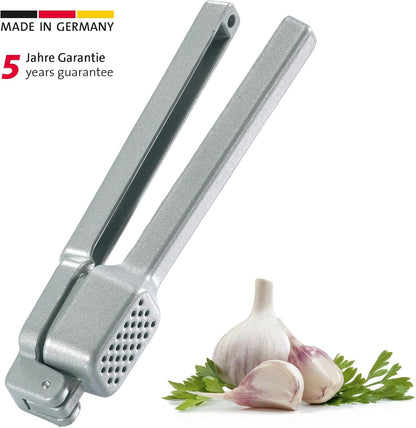 Westmark Germany Multipurpose Garlic Press with Olive Pitter, Nutcracker and Fish Scaler (Grey)