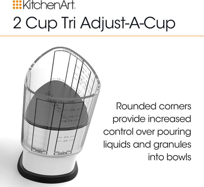 KitchenArt Pro Adjustable Measuring Set, Includes Adjustable Tablespoon, Teaspoon, and 2 Cup Measuring Cup